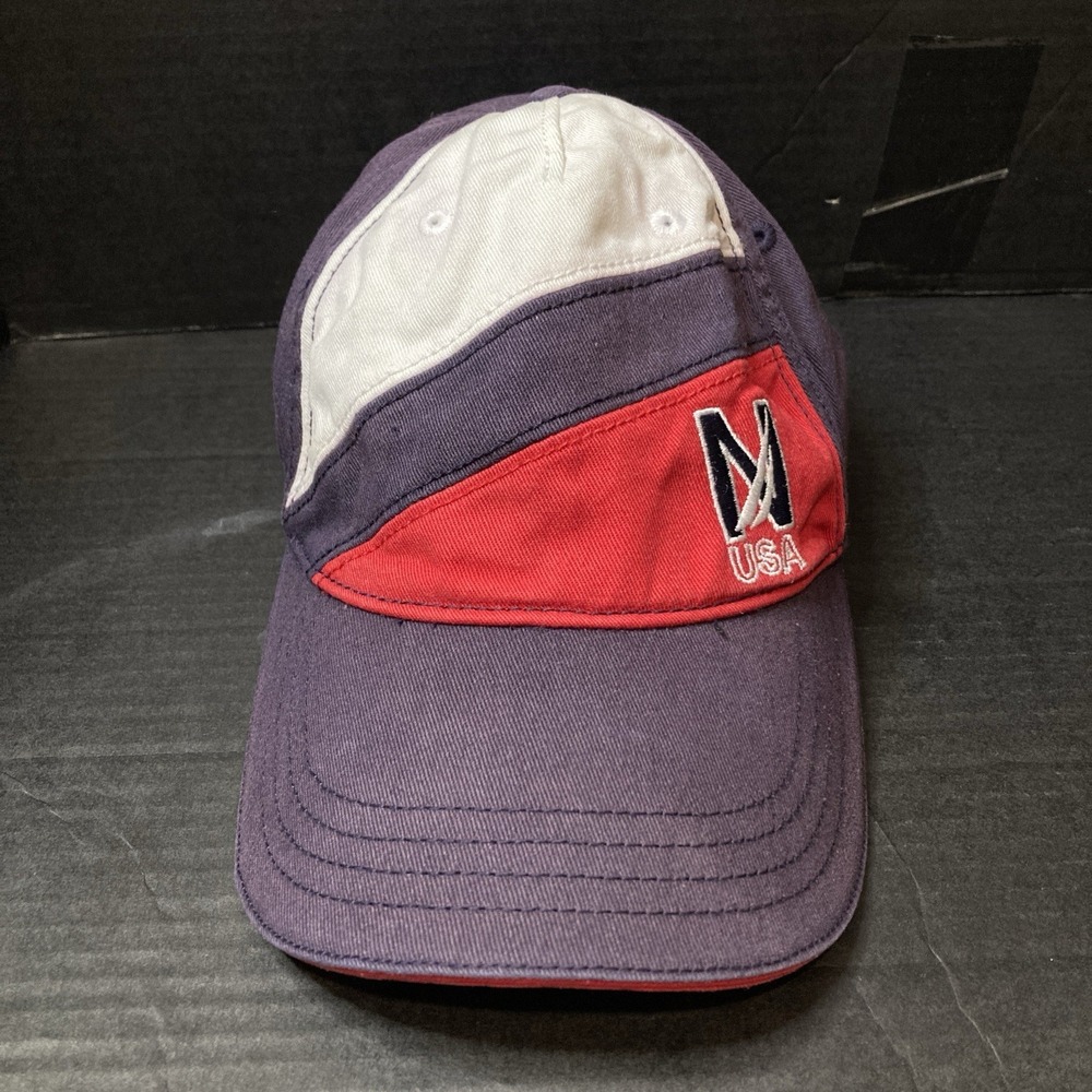 Vintage Nautica USA Red, White, Blue Strapback Adjustable Hat, Logo